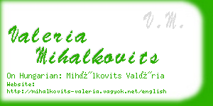 valeria mihalkovits business card